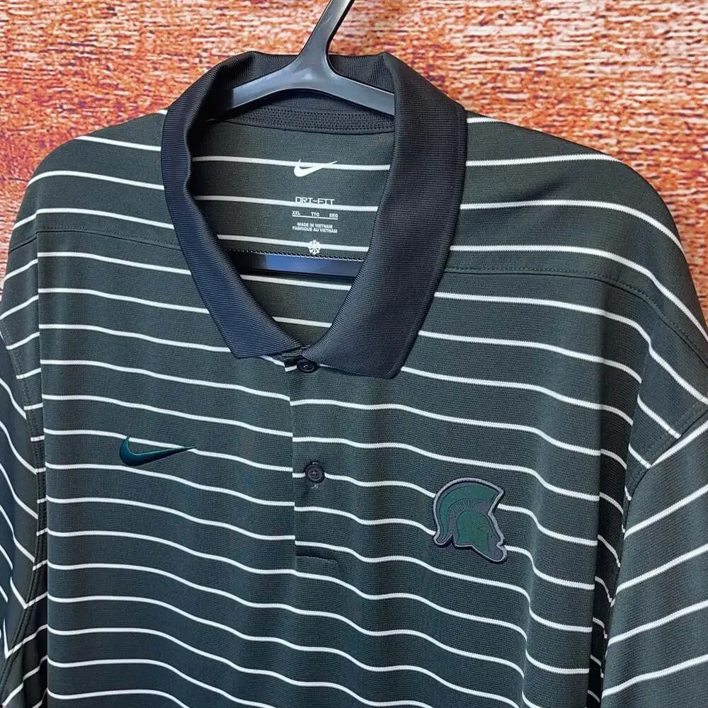 Nike Michigan State Spartans Dri-FIT Striped Performance Polo Shirt XXL